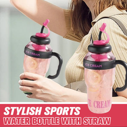 Stylish Large Capacity Sports Water Bottle with Straw