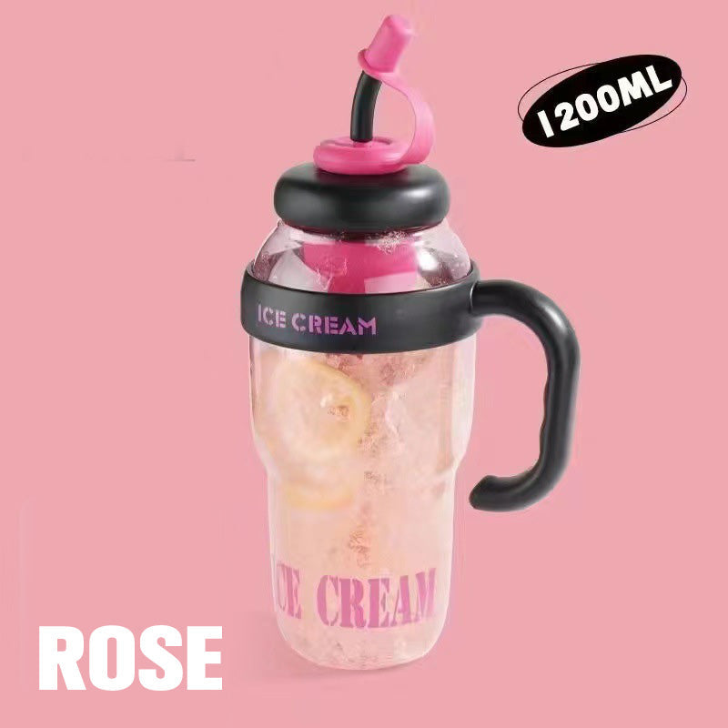 Stylish Large Capacity Sports Water Bottle with Straw