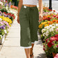 Women's Lace Trim Wide-Leg Capri Pants