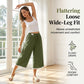Women's Lace Trim Wide-Leg Capri Pants