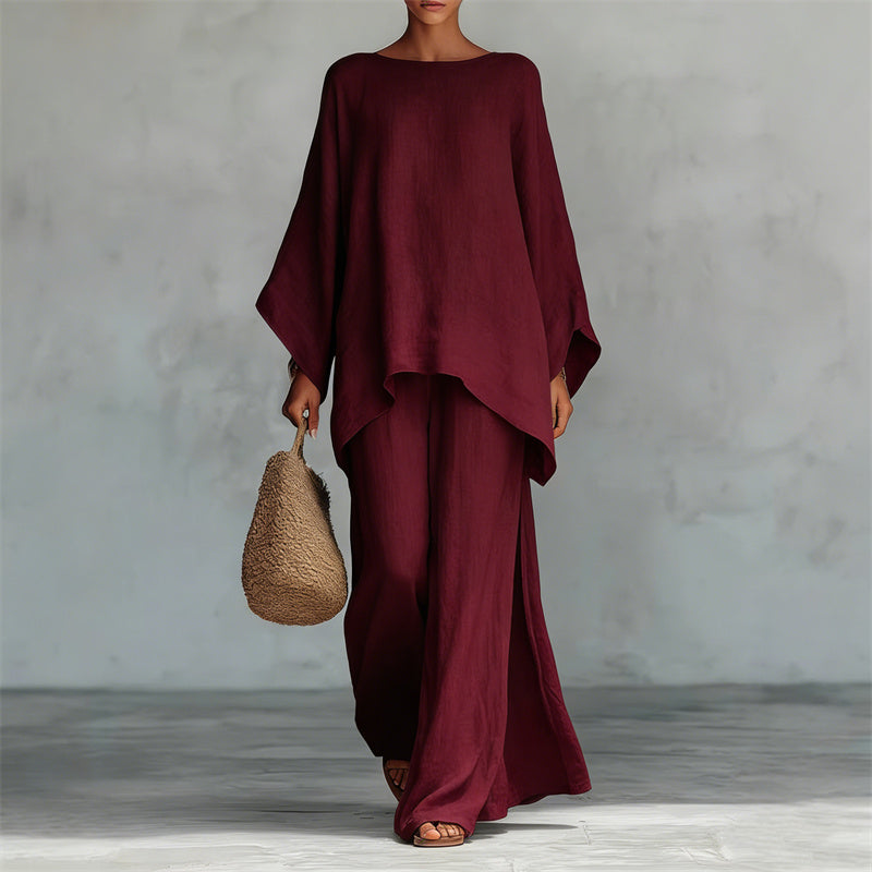🏖️Limited Time Sale 50% OFF!🌞Women's Relaxed Co-ord Set – Loose-Fit Shirt & Wide-Leg Trousers 🌿☁️  Soft, Comfortable & Stylish • Perfect for Daily & Holiday Wear