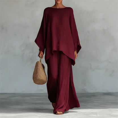 🏖️Limited Time Sale 50% OFF!🌞Women's Relaxed Co-ord Set – Loose-Fit Shirt & Wide-Leg Trousers 🌿☁️  Soft, Comfortable & Stylish • Perfect for Daily & Holiday Wear