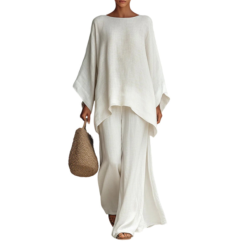 🏖️Limited Time Sale 50% OFF!🌞Women's Relaxed Co-ord Set – Loose-Fit Shirt & Wide-Leg Trousers 🌿☁️  Soft, Comfortable & Stylish • Perfect for Daily & Holiday Wear