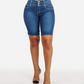 Women's High-Waist Stretch Denim Shorts