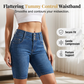 Women's High-Waist Stretch Denim Shorts
