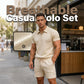 Men's Jacquard T Shirt & Shorts Set