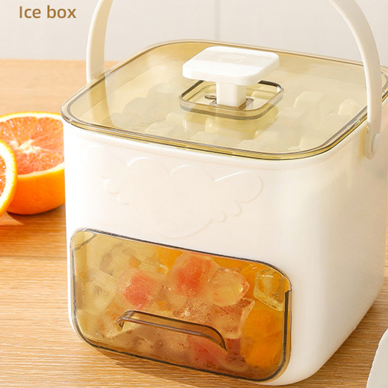 One-Press Ice Cube Maker with Storage Bin