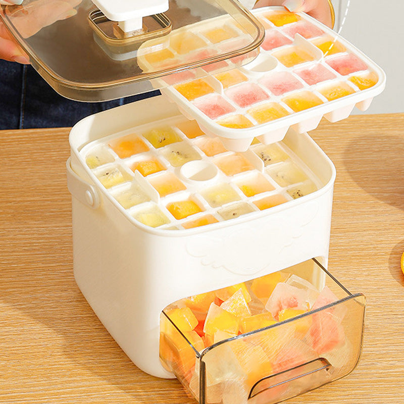 One-Press Ice Cube Maker with Storage Bin