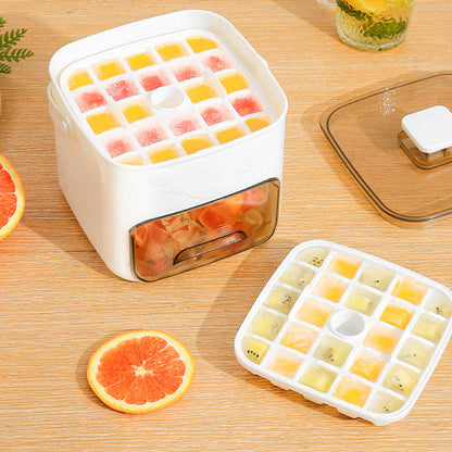 One-Press Ice Cube Maker with Storage Bin