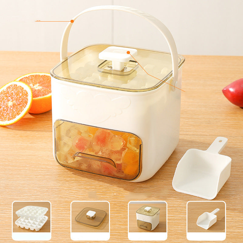 One-Press Ice Cube Maker with Storage Bin
