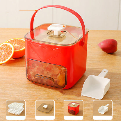 One-Press Ice Cube Maker with Storage Bin