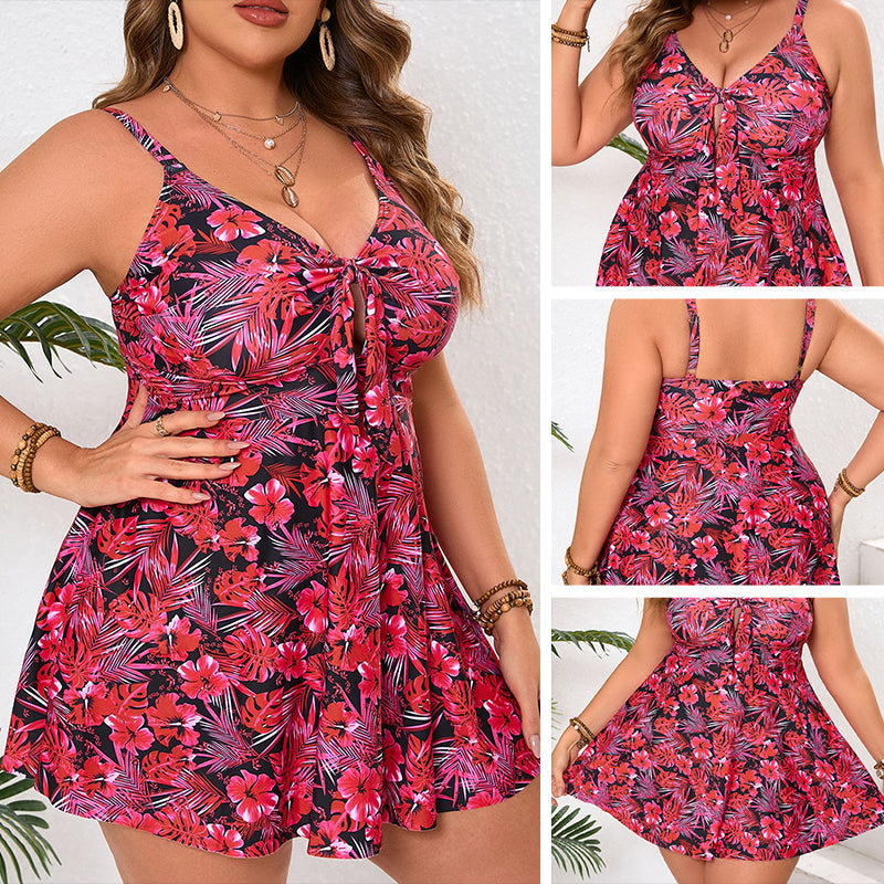 Women’s Spaghetti Straps Mini Swimdress & Triangle Bottom Set