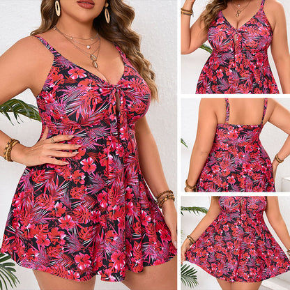 Women’s Spaghetti Straps Mini Swimdress & Triangle Bottom Set