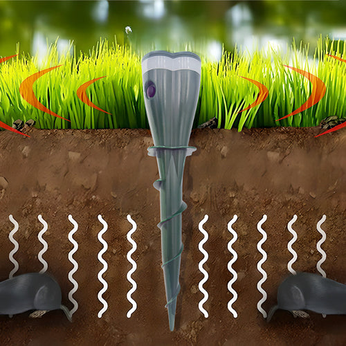 Solar Powered Waterproof Screw Mole Repellent