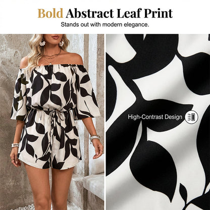 Women's Off Shoulder Shorts Jumpsuit