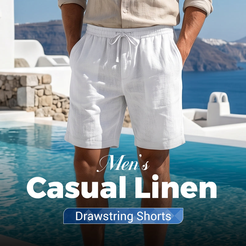 ⏳LAST DAY SALE ONLY ￡11.99!!😎Men’s Summer Linen & Tencel™ Shorts ☀️  Relaxed Fit • Breathable, Drapey Fabric • Mid-Length Casual Style 🌿🇬🇧