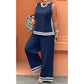 Women's Sleeveless Top & Wide-Leg Pants Suit