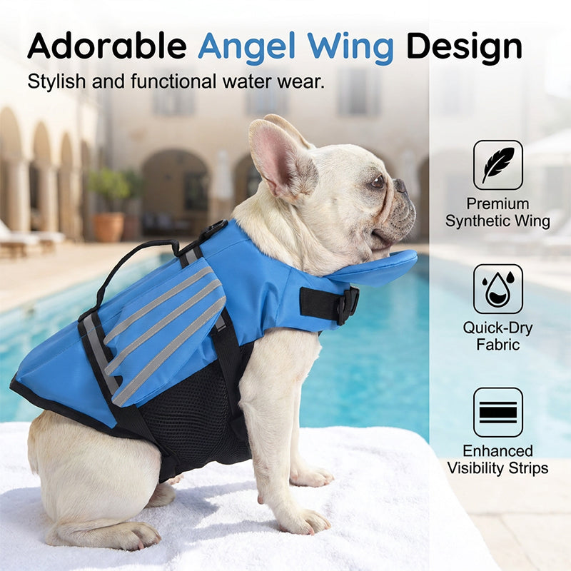 🥳2026 HOT SALE 50% OFF!💞50K+ SOLD!🐕👼Reflective Angel Wing Dog Life Jacket – High‑buoyancy, quick‑rescue handle & breathable mesh. Reflective strips for evening swims. Safe & adorable! 🌊✨