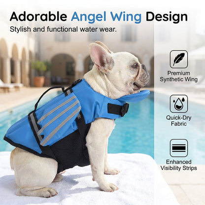 🥳2026 HOT SALE 50% OFF!💞50K+ SOLD!🐕👼Reflective Angel Wing Dog Life Jacket – High‑buoyancy, quick‑rescue handle & breathable mesh. Reflective strips for evening swims. Safe & adorable! 🌊✨
