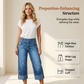 👖New Arrival💙Women Wide Leg Cropped Jeans Button High Waist Denim Pants