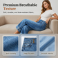 👖New Arrival💙Women Wide Leg Cropped Jeans Button High Waist Denim Pants