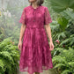 Women's Plus Size Floral Mesh Dress