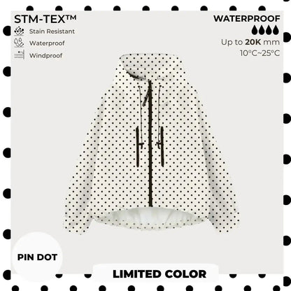 🧥Wide-Brim Hood💧Short Oversized Rain Jacket With Bubble Hem,Adjustable Cuffs