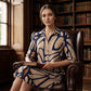 Women's Geometric Print Button-Down Shirt Dress