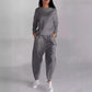 Solid Long-Sleeve Top & Pants 2-Piece Set