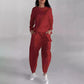 Solid Long-Sleeve Top & Pants 2-Piece Set