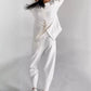 Solid Long-Sleeve Top & Pants 2-Piece Set