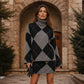 ⏳LAST DAY SALE ONLY ￡24.99!!🍂✨ Women's Argyle Knit Sweater & Skirt Set – Elegant, Cosy & Effortlessly Chic